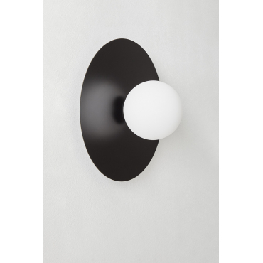 Jorien Glazen Bol Badkamerwandlamp Zwart - Sklum