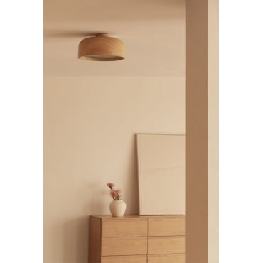 Plafondlamp In Ijzer Glatzer Bruin – Natuurlijk Hout - Sklum