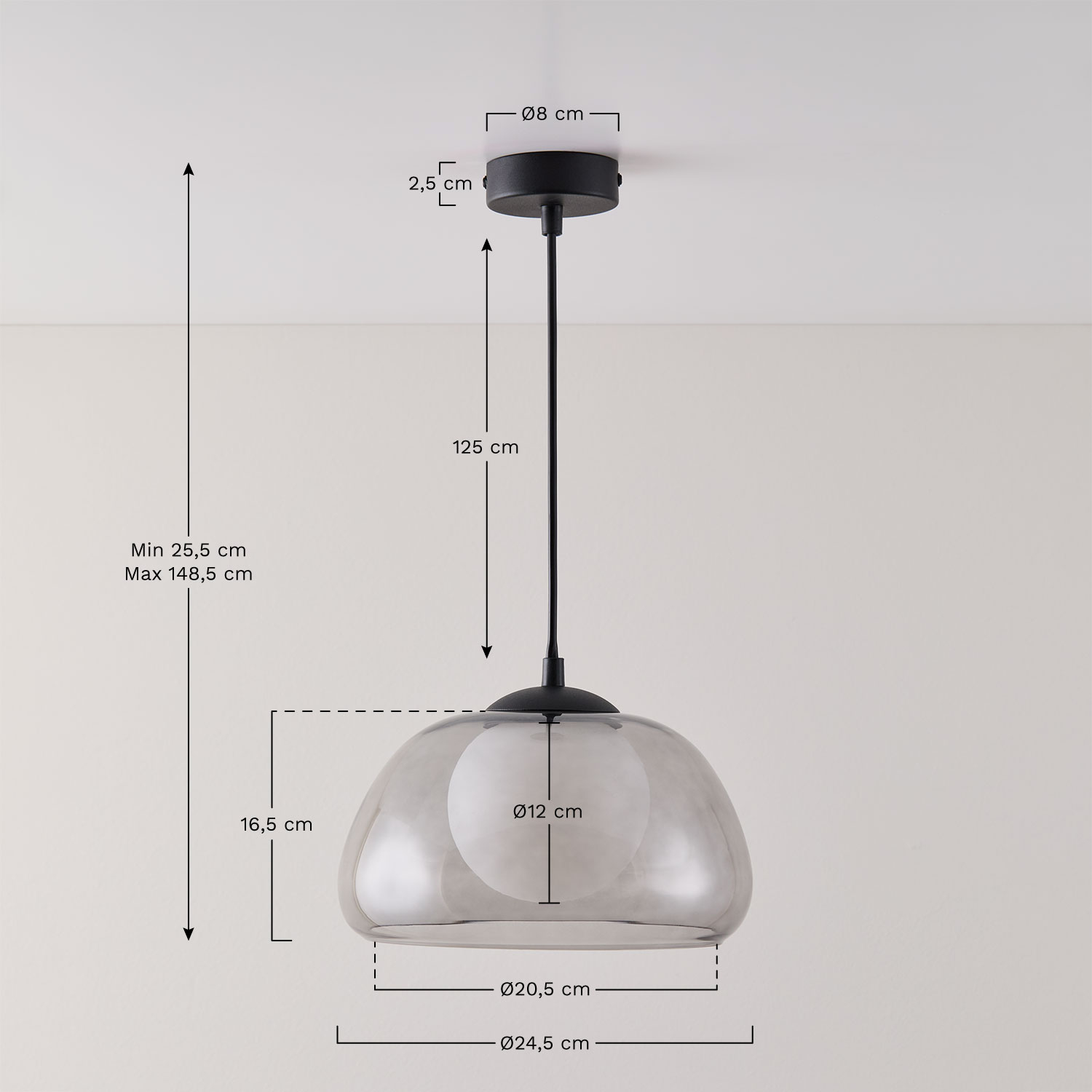 Erling kristallen plafondlamp , AFMETINGEN