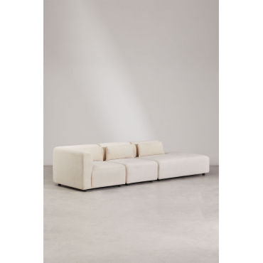 Fogler 3-delige Modulaire Hoekbank Met Chaise Longue Rechts Corduroy Beige – Linnen - Sklum