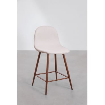 Verpakking Van 4 Glamm Hoge Krukken Beige – Crème & ↑65 Cm & Donker Hout - Sklum