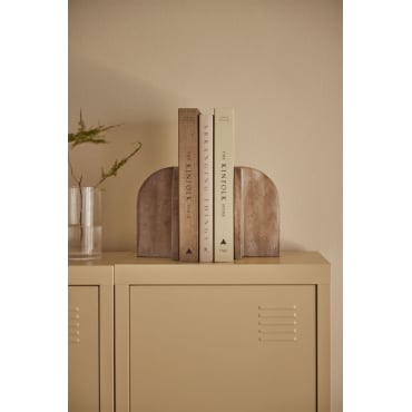 Set Van 2 Kirelo Boekensteunen Van Cement Travertine - Sklum