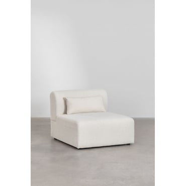 Centraal Module Voor Modulaire Bank In Teddystof Borjan Chenille White - Sklum