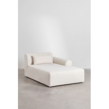 Rechter Chaise Longuemodule Voor Modulaire Bank In Borjan Shearling Chenille White - Sklum