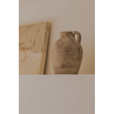 Terracotta Vaas Met Agnon-handvat Steenbruin - Sklum