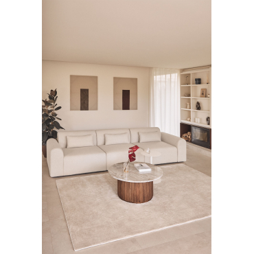 3-delige Modulaire Bank In Borjan Shearling Chenille White - Sklum