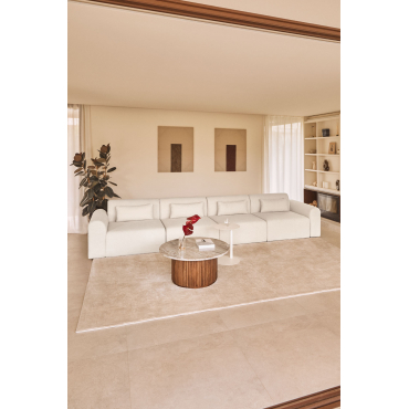 4-delige Modulaire Bank In Borjan Shearling Chenille White - Sklum