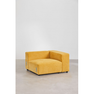 Rechter Hoekmodule 115x113 Cm Met Hoge Armleuning Voor Modulaire Bank Bruna Mosterd Chenille - Sklum