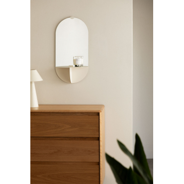 Nubino Wandspiegel Met Plank Gardenia Wit - Sklum