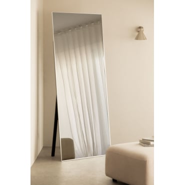 Rechthoekige Aluminium Staande Spiegel (80x200 Cm) Ondra Grijs – Zilver - Sklum