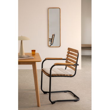 Set Van 2 Eetkamerstoelen Met Armleuningen In Teakhout En Aluminium Lowel Zwart - Sklum