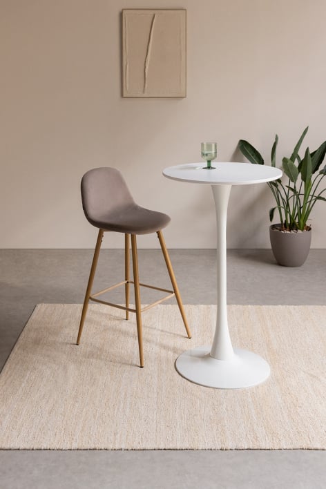 Ronde hoge tafel Ø60 cm in MDF en metaal Ivet