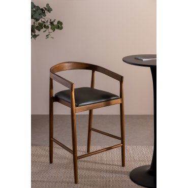Set Van 2 Hoge Lederen Krukken (70 Cm) Visby Leger Groen - Sklum