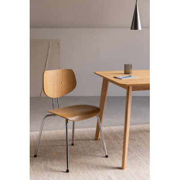 Set Van 4 Odelys Houten Eetkamerstoelen Natuurlijk Hout - Sklum