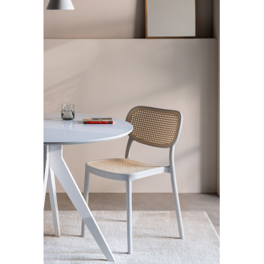Set Van 2 Omara Stapelbare Eetkamerstoelen Grijs – Koel - Sklum