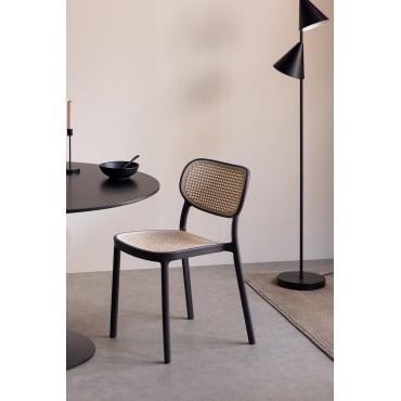 Stapelbare Eetkamerstoelen Omara, Set Van 4, Gemaakt Van Polypropyleen Grijs – Grafiet - Sklum