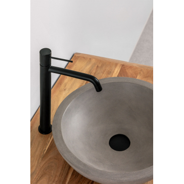 Orveta Click-clack Messing Wastafelkraan En Afvoerklepset Zwart & ↑30 Cm & Klep Zonder Overloop - Sklum