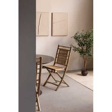 Set Van 4 Opklapbare Eetkamerstoelen Van Yakku Bamboe Bamboe - Sklum