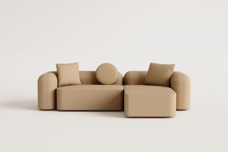 2-delige modulaire chaise longue-bank rechts, in Coco Chenille   