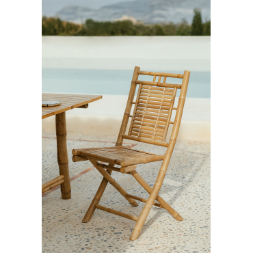 Set Van 2 Opvouwbare Tuinstoelen Van Bamboe Yakku Bamboe - Sklum