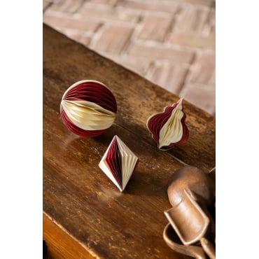 Set Van 3 Kerstversieringen Van Doreimi-papier Granaat - Sklum