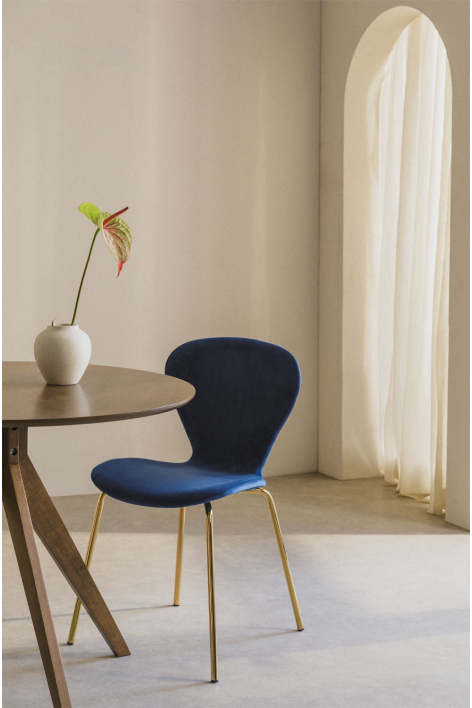 Stapelfauteuil in fluweel Uit - Blauw