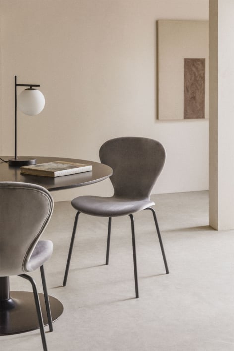 Stapelfauteuil in fluweel Uit - Grijs – koel