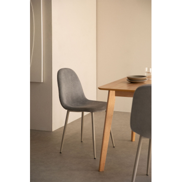 Set Van 2 Glamm Deluxe Eetkamerstoelen Grijs – Taupe – Koel & Corduroy Nerts Grijs - Sklum