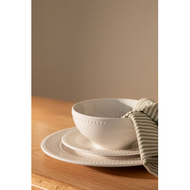 Servies Van 12 Stuks In New Bone China Borela Wit - Sklum