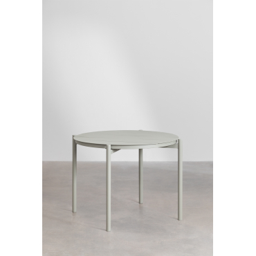 Ronde Aluminium Eettafel (ø110 Cm) Elton Groen – Khaki - Sklum