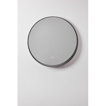 Ronde Badkamerwandspiegel Met Led-licht En Anti-condens (ø80 Cm) Kimacs Zwart - Sklum