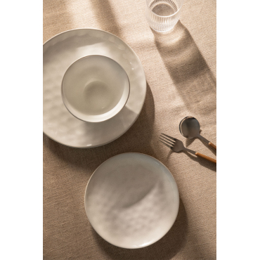 Sibeta 12-delig Steengoed Servies Wit - Sklum