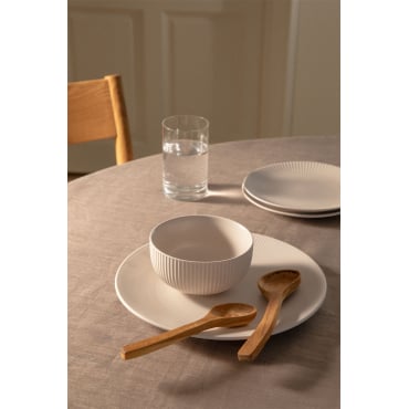 Servies Van 12 Stuks In New Bone China Elmora Tapioca Beige - Sklum