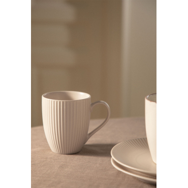 Pack Van 2 Mokken In New Bone China 35 Cl Elmora Tapioca Beige - Sklum