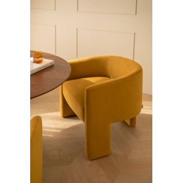 Xastru Set Van 4 Fluwelen Eetkamerstoelen Mostaza - Sklum