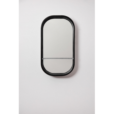 Ovale Badkamerwandspiegel Met Plank (50x90 Cm) Warien Zwart - Sklum