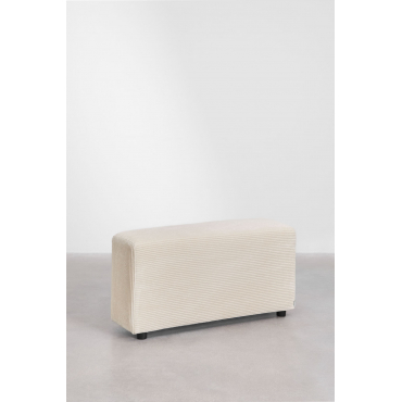 Rechter Armleuning Laag (↑55 Cm) Voor Modulaire Bank Bruna Corduroy Beige – Linnen - Sklum