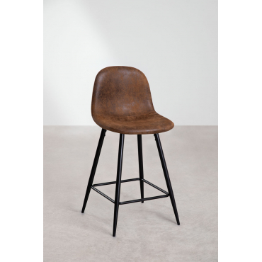 Verpakking Van 4 Glamm Kunstleren Hoge Krukken Koffie Vintage & ↑65 Cm & Zwart - Sklum