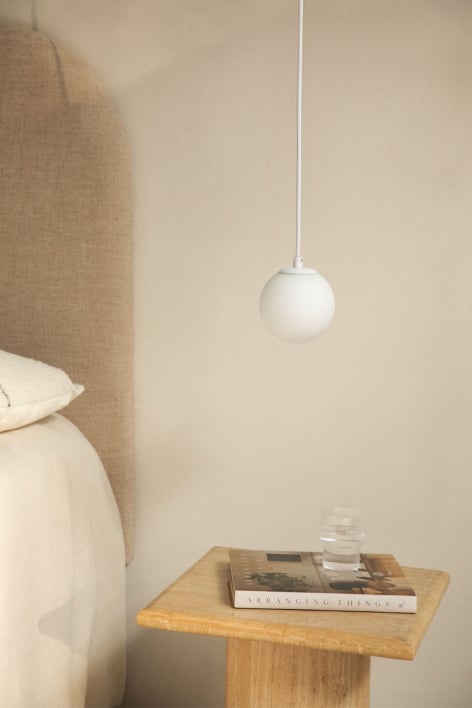 Hanglamp Ø12 cm van ijzer met glazen bol Uvol - Wit