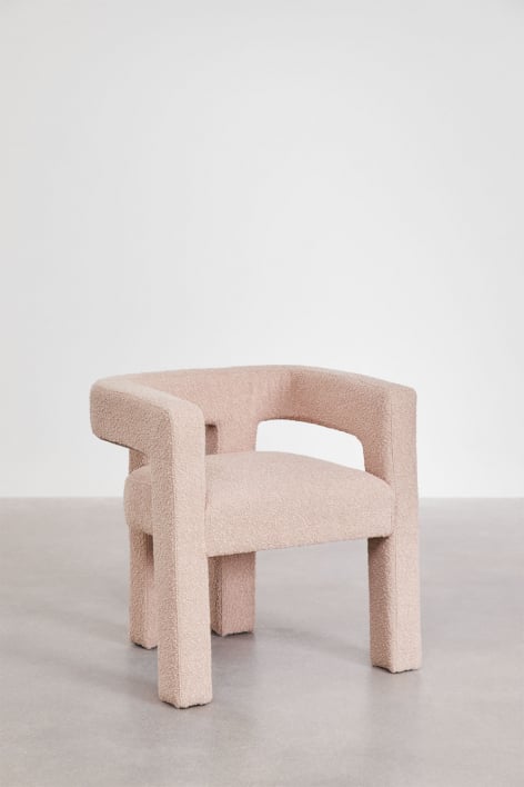 Set van 2 gestoffeerde fauteuils Liara - Bouclé Roze