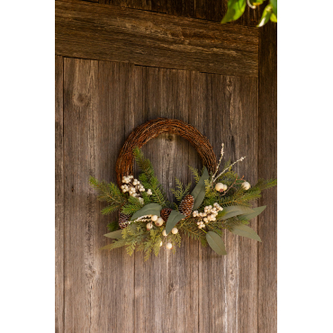 Decoratieve Kerstkrans Van Rotan Met Dennenappels Fironila Bruin – Tabaco - Sklum