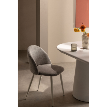 Set Van 4 Kana Deluxe Eetkamerstoelen Grijs – Taupe – Koel & Stof Zandbruin - Sklum