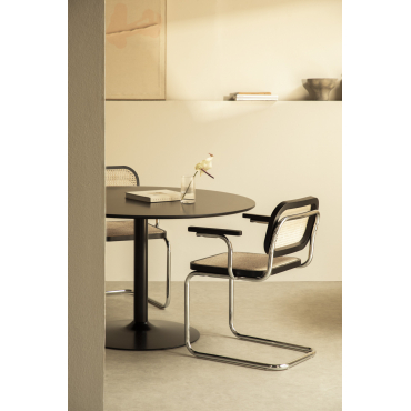 Set Van 2 Eetkamerstoelen Met Armleuningen Tento Gewoon Zwart & Grijs – Chroom - Sklum