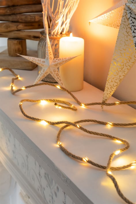 Decoratieve LED-lichtslinger van touw Edvim