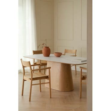 Rectangulaire Eettafel 200x100 Cm In Aura Hout Keramiek & Essenfineer - Sklum