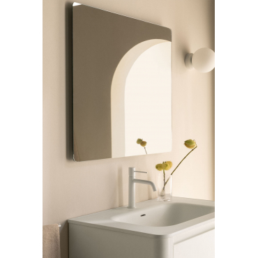 Rechthoekige Badkamerspiegel Met Led-licht En Anti-condens (80x70 Cm) Gualar Zilver - Sklum