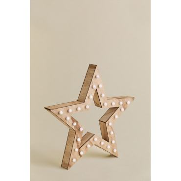 Decoratief Figuur Met Led-verlichting Luzi Bruin – Natuurlijk Hout - Sklum