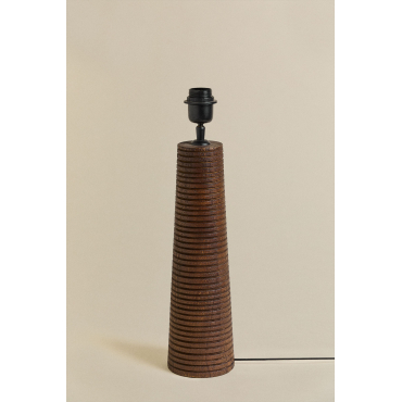 Voet Voor Tafellamp ↑40 Cm In Malva Mangohout Donker Handvat Hout & ↑40 Cm - Sklum