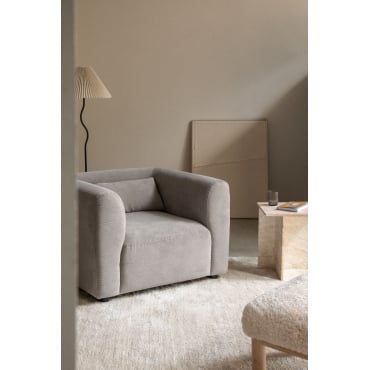 Fogler Fauteuil Corduroy Grijs – Taupe – Koel - Sklum