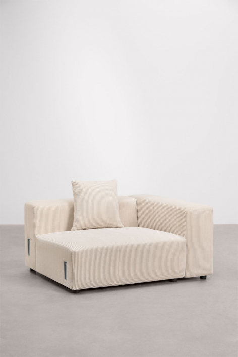 Rechter hoekmodule 135x113 cm met hoge armleuning en kussen voor modulaire bank Bruna